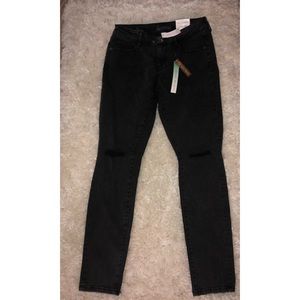 washed black low rise jeans